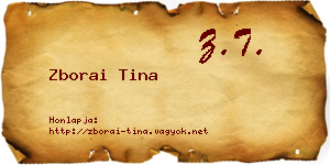 Zborai Tina névjegykártya